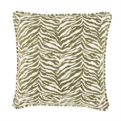 Zebra print decorkussen in groen en wit, stevig en comfortabel, perfect voor woonkamer of slaapkamer.