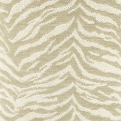 Stof met zebra-achtige beige en wit patroon, geschikt voor meubels en sofas.
