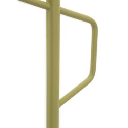 Stalen handgrepen voor meubelen in een lichtgele kleur, perfect voor modern en industrieel interieurdesign.
