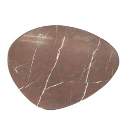 Modern stenen bijzettafel met marmerlook in warme bruintinten, elegant design, perfect voor woonkamer of kantoor, afkomstig van Mokana Meubelen.