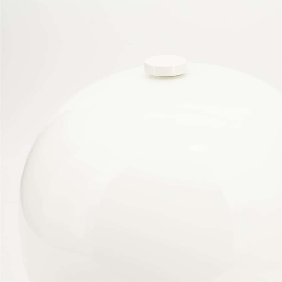 Strak wit glazen designlamp, moderne minimalistische verlichting, stijlvolle woonaccessoire van Mokana Meubelen, elegante en functionele verlichting voor in huis.