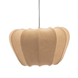 Elegant katoenen hanglamp in beige, modern design voor een warme sfeer in huis. Perfect voor woningen die van stijlvolle en functionele woonaccessoires houden.