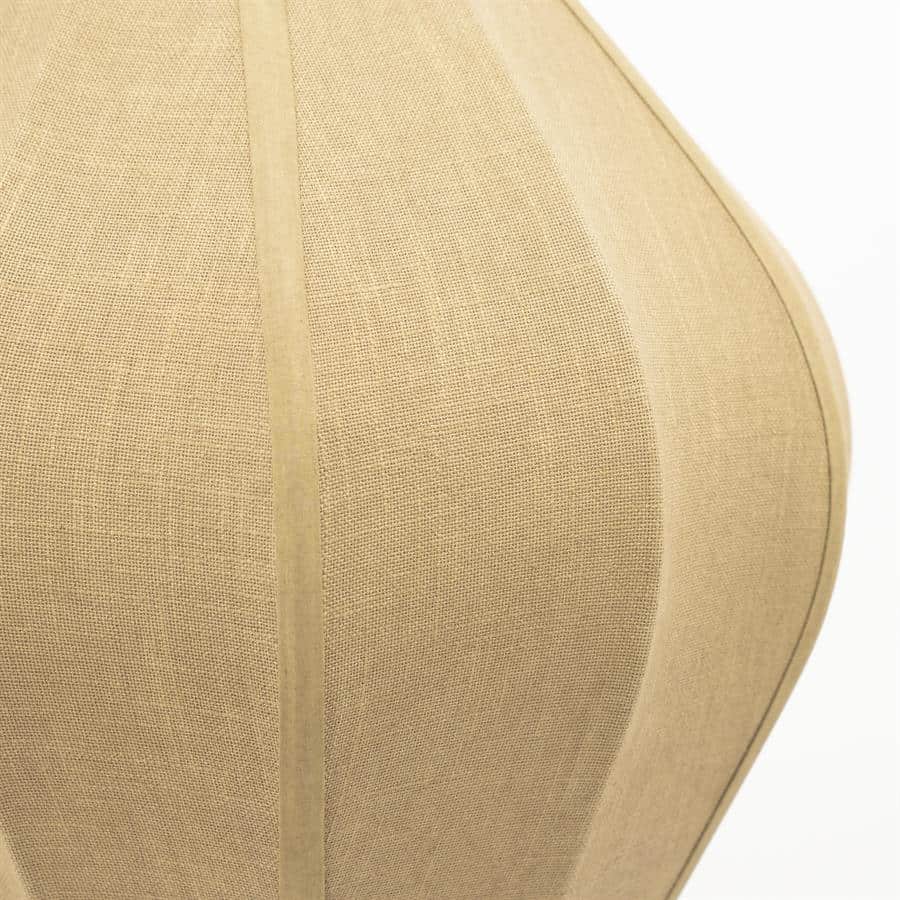 Lichtbruine stoffen lampenkap met ronde contour en textuur, geschikt voor gezellige woonkamer en eetkamer decors.