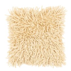 Kussen met schapenvachtlook, beige, zacht en comfortabel, perfect voor decoratie en comfort in woonkamer of slaapkamer.