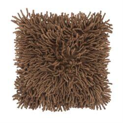Zachte bruine vloerkussen met langharige lussen, ideaal voor gezellig woonkamer of zithoek, design en comfort gecombineerd.