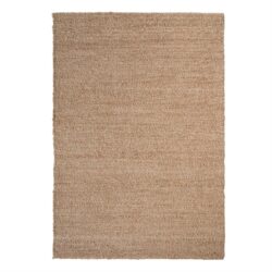 Vanillekleurige katoenen vloerkleed, natuurlijke textuur, zachte uitstraling voor woonkamer of slaapkamer.