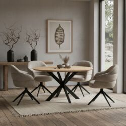 Eiken eettafel Ferris | Rond 150 cm | Naturel