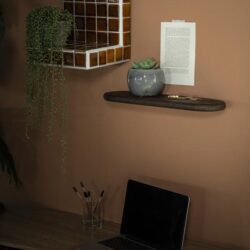 Boodschappenkast muurdecoratie met planten en laptop op bureau | moderne muurdecoratie met planten en laptop op bureau voor thuiswerk | Gesloten kast met muurdecoratie, planten en een laptop op een bureau, voor een stijlvolle en functionele interieurinspiratie bij Mokana Meubelen. | Een stijlvolle interieurfoto van een muurdecoratie met een open kast en planten, gecombineerd met een werkplek met een laptop, geschikt voor wie op zoek is naar moderne meubeloplossingen en wanddecoratie. | relevant.
