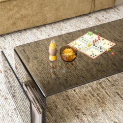 Stijlvolle Mokana Meubelen salontafel met glazen blad, ideaal voor moderne woonkamerinterieurs.