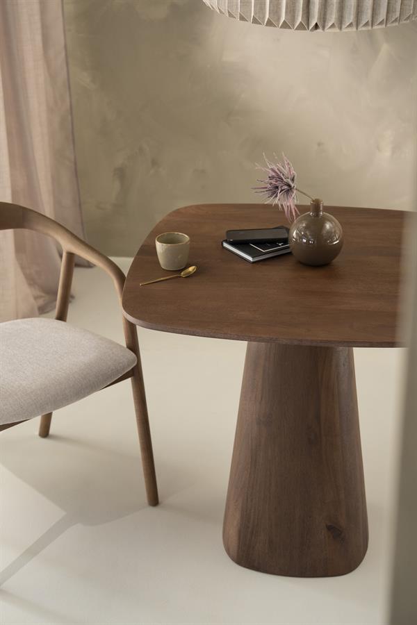 Eettafel Aron vierkant 80x80 - lichtbruin