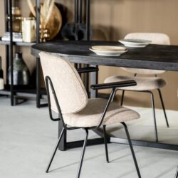 Stoel Lynn met arml - beige fletcher