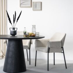 Eettafel Aron rond 130 - zwart