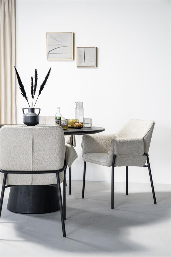 Eettafel Aron rond 130 - zwart