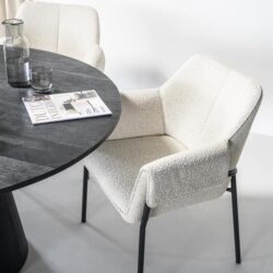 Eettafel Aron rond 130 - zwart