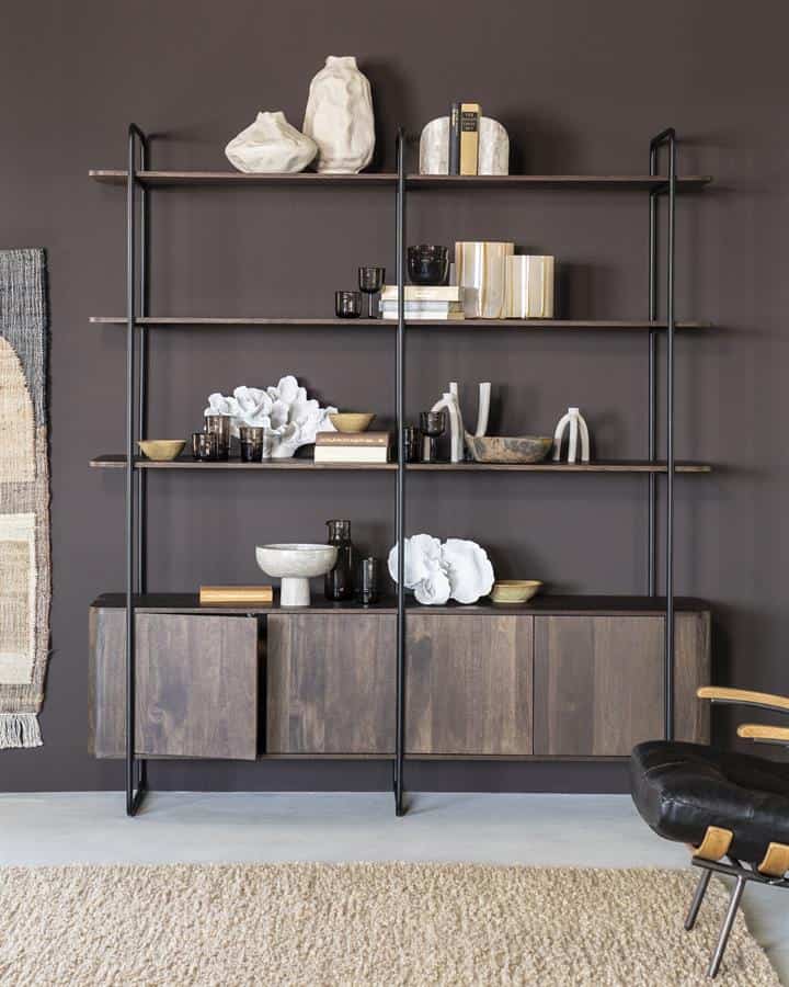 Wandkast James 4drs. - bruin