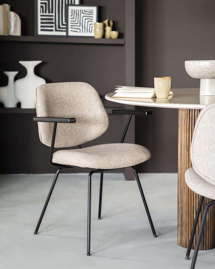 Stoel Lynn met arml - roze fletcher