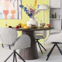 Eettafel Aron rond 130 - bruin