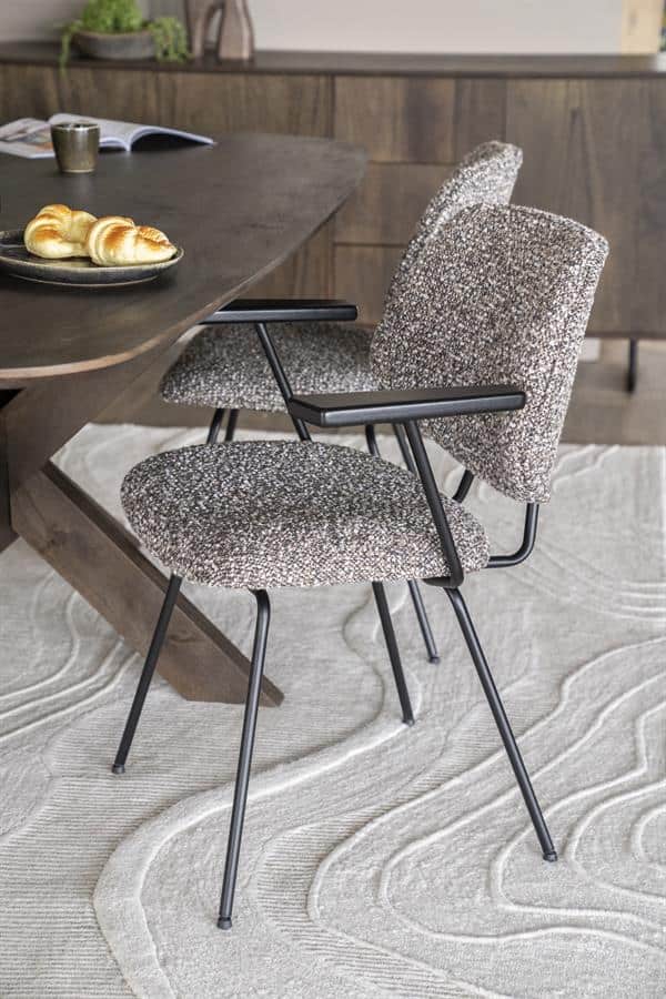 Stoel Jon met arml - taupe Maywood