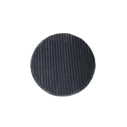 Ronde zwarte meubelknop met ribbelstructuur voor keukenkasten en meubels.