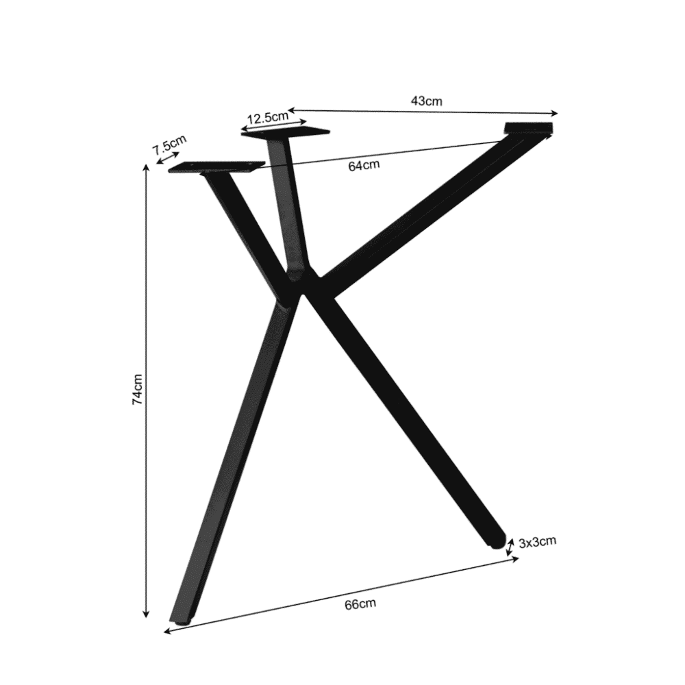 STF-0002-3-1024x1024 Robuust zwart metalen tafelonderstel met verstelbare poten, geschikt voor stoere keukentafels en eettafels - Mokana Meubelen.