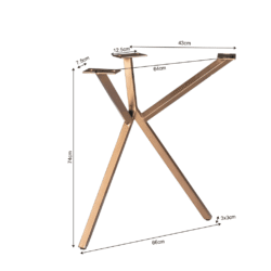 STF-0003-3-1024x1024 Robuuste en stijlvolle tafelonderstel in matgoud, ideaal voor het creëren van een uniek keuken- of eettafel met maatmetingen van 74 cm hoog, 66 cm breed en 43 cm diep.