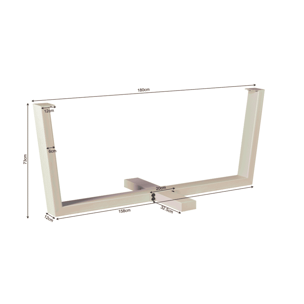 Elegantes weißes Tischgestell aus Massivholz mit verstellbarer Höhe und robuster Konstruktion für langlebige und stilvolle Möbellösungen.