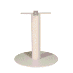 Strakke tafelbasis in wit voor moderne eetkamer- en werktafels, gemaakt door Mokana meubelen, ontworpen voor duurzaamheid en stijl.