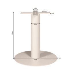 Stijlvolle witte tafelpoten voor maatwerk meubels en tafels, met gedetailleerde afmetingen voor interieurdesign en meubelmakerij.