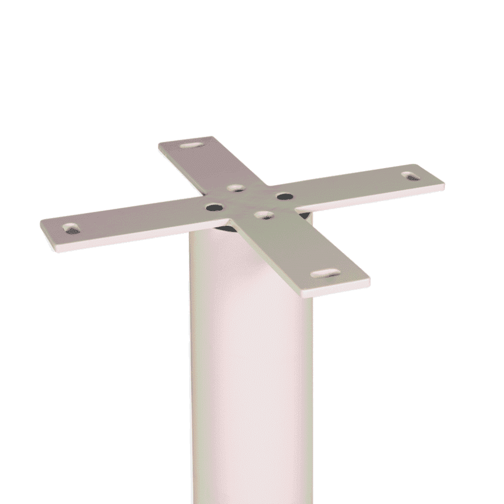 Rvs tafelvoet met verstelbare voet voor meubels en tafels, stevig en duurzaam, wit afwerking voor moderne interieur decoratie.