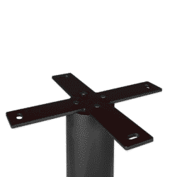 Stalen tafelonderstel voor eettafels en werktafels, robuust en modern design, zwart afgewerkt, duurzame metalen constructie, veelzijdig gebruik binnenshuis en buitenshuis.