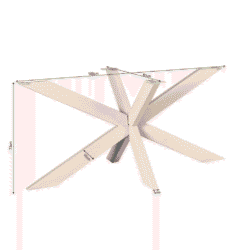 Luxuriöser, moderner Esstisch mit weißer Oberfläche, verstellbaren Maßen und einzigartigem Design, perfekt für trendige Interieurs und stilvolle Wohnräume.