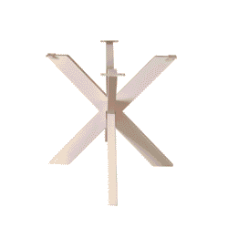 Stabiler Metalltischfuß in modernem Design, geeignet für maßgefertigte Esstische oder Arbeitstische, erhältlich bei Mokana Furniture.