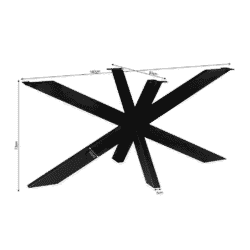 Modern zwart eettafel met uniek ontwerp, afmetingen 180x83x73 cm, stevig en stijlvol, perfect voor moderne eetruimtes.