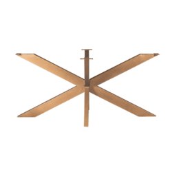 Stalen onderstel voor tafel, modern design, goudkleurig afwerking, geschikt voor eet- of salontafels, hoge kwaliteit meubels, Mokana Meubelen.