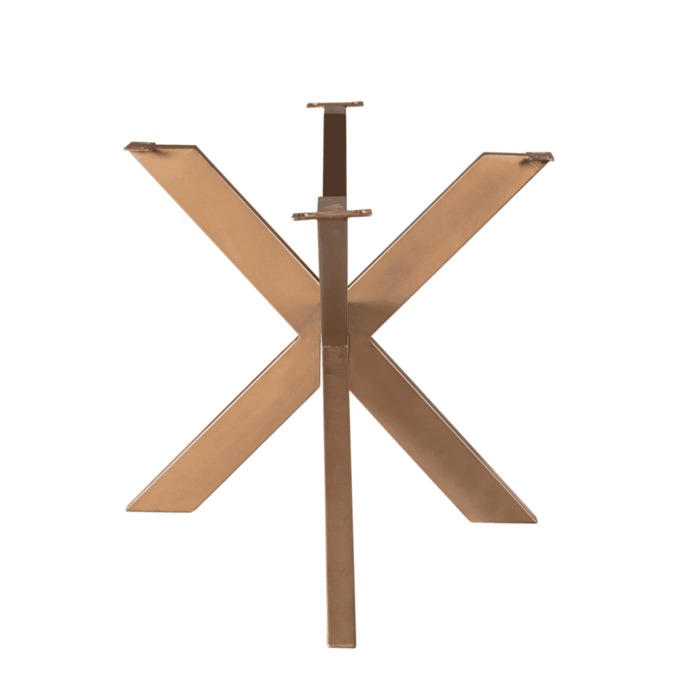 Modern metalen tafelonderstel zwart, stevig onderstel voor houten of tafelbladen, geschikt voor gebruik aan woon- en eettafels.