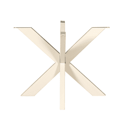 Modern houten eettafelpoot in wit met een uniek geometrisch ontwerp, perfect voor een stijlvolle en moderne eetkamer of kantoorruimte.