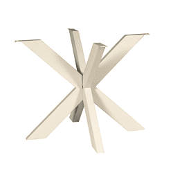 Robuuste moderne eetkamertafelbasis in wit gelakt hout, ontworpen door Mokana Meubelen. Perfect voor een eigentijdse eetkamer met strakke lijnen en hoogwaardige afwerking.