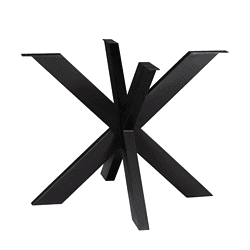 Zwart metalen tafelonderstel, industrieel ontwerp, geschikt voor maatwerk eettafels, bureau of salontafel, robuuste en stijlvolle basis voor op maat gemaakte meubels.