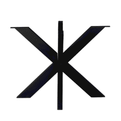 Robuuste zwarte metalen tafelonderstel, industrieel design, geschikt voor maatwerk tafels, modern meubelonderdeel, perfecte basis voor woonkamer of kantoor.