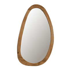 Hoogwaardige houten vrijstaande spiegel met natuurlijke afwerking, perfect voor een modern of Scandinavisch interieur.