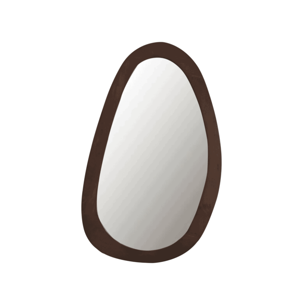 Vintage houten muurspiegel met ambachtelijke afwerking en elegante vormgeving, perfect voor een rustieke of modern interieur. Hoogwaardige houtbewerking gecombineerd met een strak design voor een stijlvolle uitstraling.