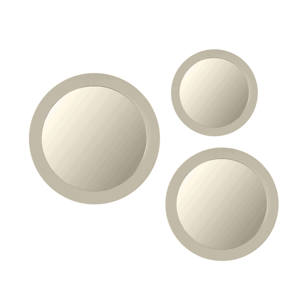 Ronde spiegels set van 3, modern design, meerdere formaten, stijlvolle muurdecoratie voor woonkamer en slaapkamer, Mokana meubelen.