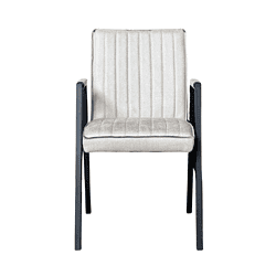 Luxe velvet eetkamerstoel met zwart metalen frame, comfortabel en stijlvol, perfect voor moderne interieurs en eetkamers.