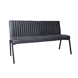 Modern bank met zwart velvet bekleding en slanke metalen poten, perfect voor stijlvolle zithoeken en interieur.