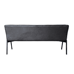 Modern design leren bank, zwart met metalen poten, elegant en comfortabel, perfect voor een stijlvolle woonkamer, ontworpen door Mokana Meubelen.
