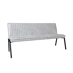 Elegant stoffen bank met zwart metalen poten, modern design, perfect voor woonkamer, duurzaam en comfortabelmeubel.
