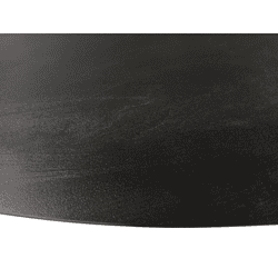 Elegante zwarte massief houten tafelblad met een mooie houtstructuur, perfect voor moderne woonkamers en eetkamers.