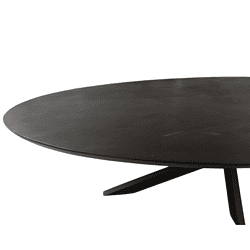 Hoogwaardige zwarte eettafel van Mokana Meubelen met minimalistisch design, perfect voor moderne eetkamers, vervaardigd uit duurzaam hout, elegante afwerking, en stevige constructie voor jarenlang gebruik.