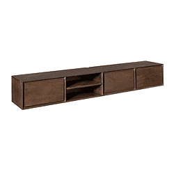 Robuuste houten tv-meubel met opbergkast en open vakken, perfect voor moderne woonkamers. Gemaakt van hoogwaardig massief hout voor een duurzame en stijlvolle uitstraling.