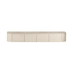 Strakke moderne wandkast in neutrale kleur, perfect voor je woonkamer of slaapkamer, biedt ruime opbergruimte met een minimalistisch design.